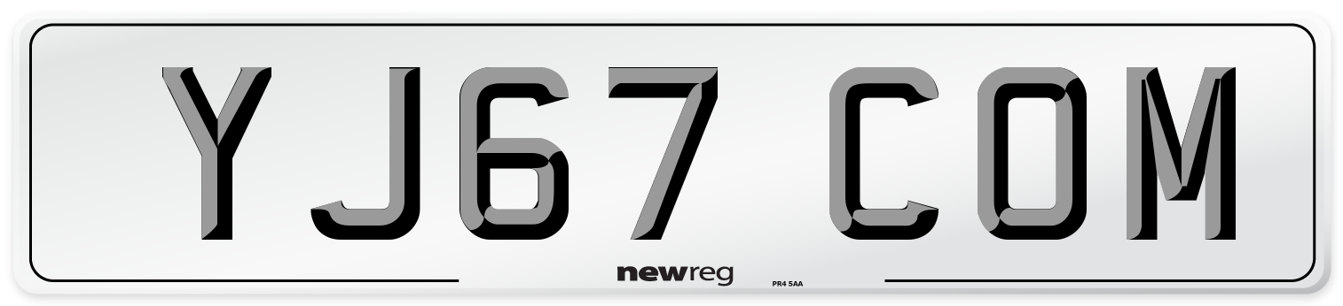 YJ67 COM Number Plate from New Reg
